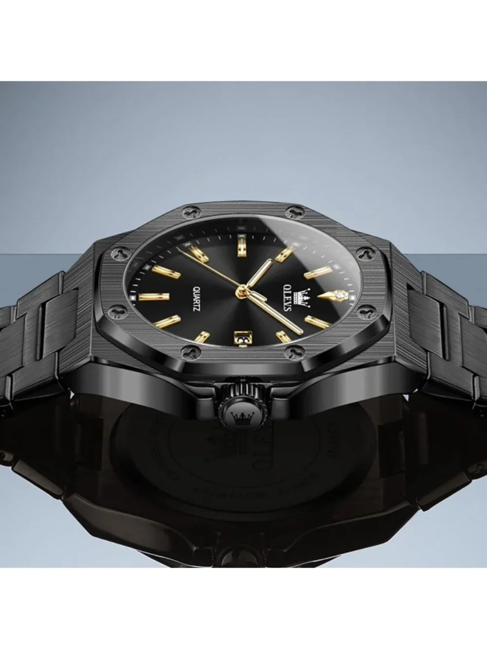 Luxury Octagonal Men's Dress Watch - Stainless Steel, Quartz Analog, Luminous